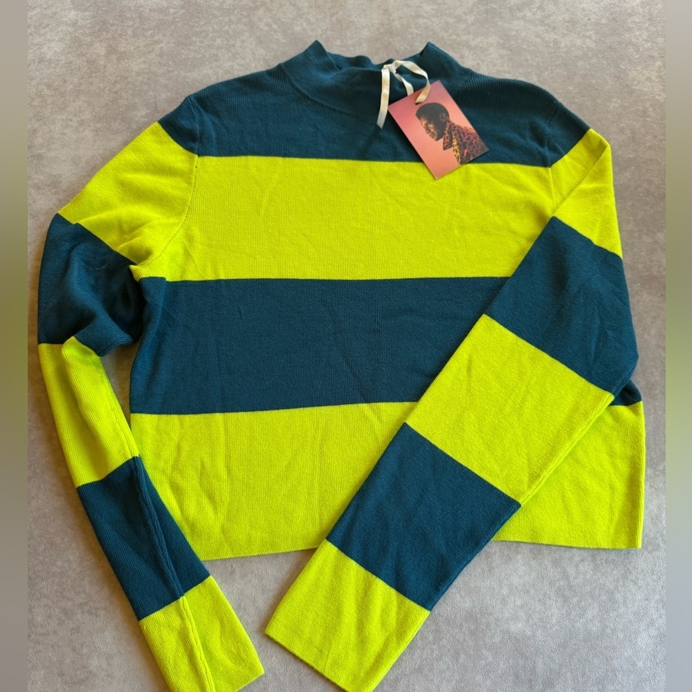 Victor Glemaud Bold Striped Yellow and Blue Sweater